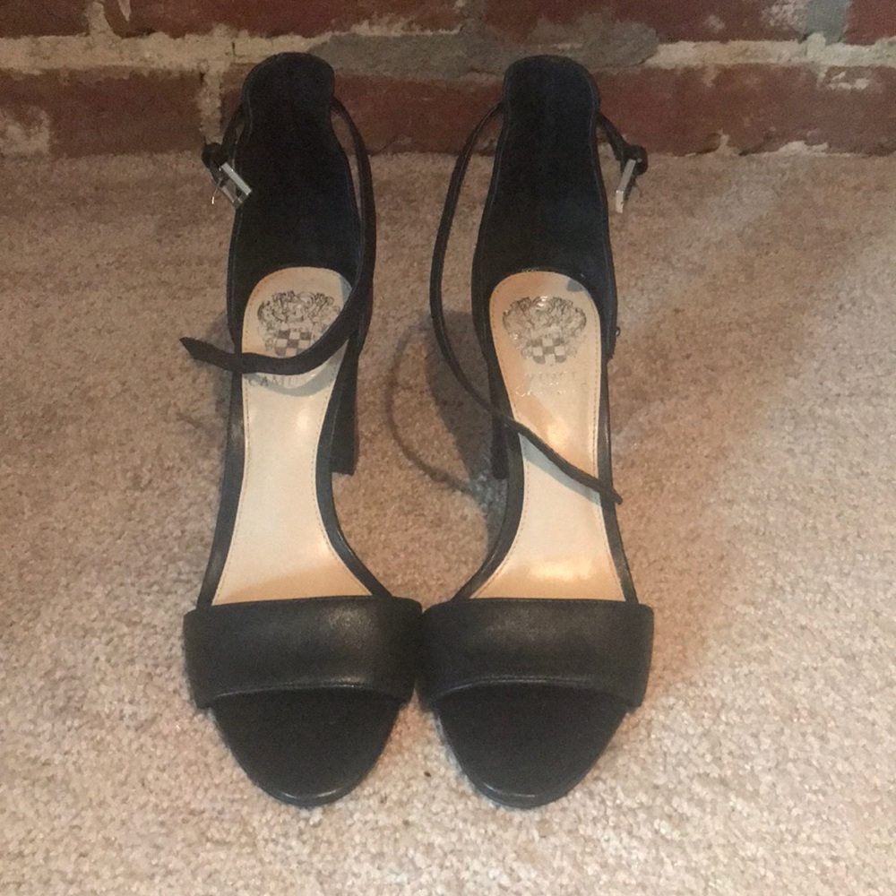 Vince Camuto open toed black heels
